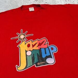Vintage 80s Jazz It Up Paul T-Bone red rainbow 1980 music tee  size L